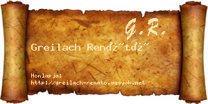 Greilach Renátó névjegykártya